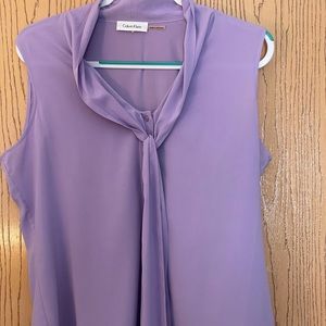 Calvin Klein Sleevless Tie Front Button Down